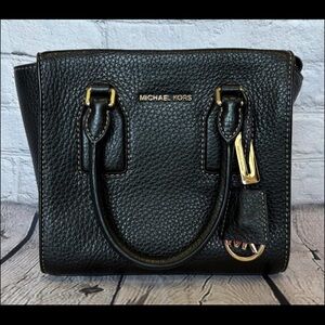 Michael Kors Black Pebbled Leather Satchel